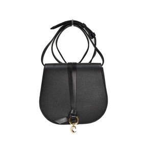 Chloe Alphabet Saddle Bag Shoulder Bag Black